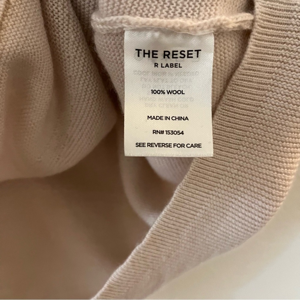 The Reset R Label Essential Pullover Wool Sweater Natural S/M - Picture 8 of 13